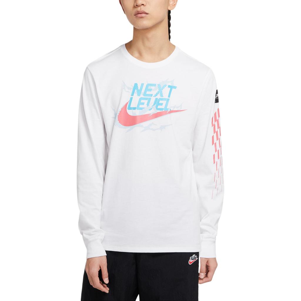 Nike Lpl Letter Print Crew Neck Long Sleeve T-Shirt Men Tops White DA5004-100
