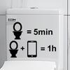 Наклейка на туалет Предупреждение Черная метка Наклейка WC Съемные наклейки на туалет Украшение для туалета в ванной Самоклеящиеся наклейки на стену Домашний декор