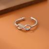 Elegant Diamond-Studded Number 8 Open Ring for Women