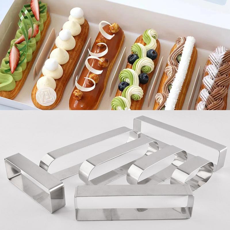 4 размера Кольцо для мусса из нержавеющей стали Прямоугольное Овальное Кольцо для торта Формы для печенья Форма для выпечки мусса Тирамису Слоеные инструменты для выпечки