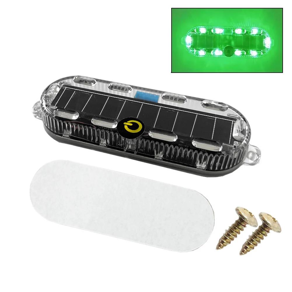 Solar Power Mortorcycle LED Warning Light Car Night Ride Tail Light Anti-rear Strobe Light for Auto Motorcycle Electric Bicycle