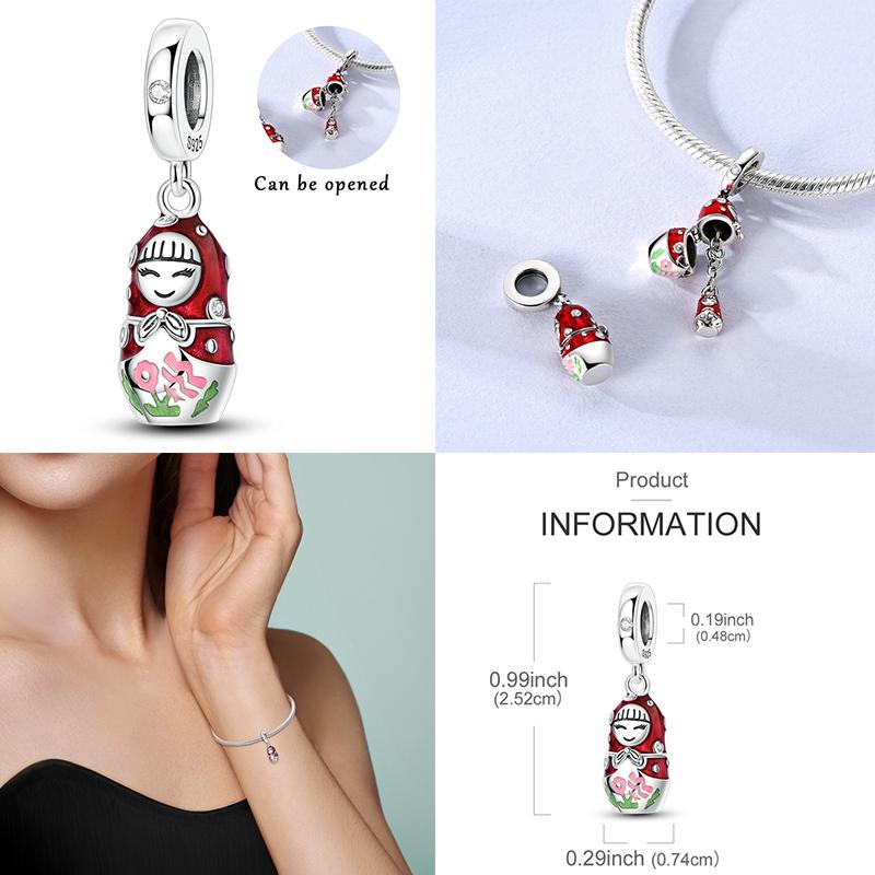 Новинка в серии «Медный красный» Шарм-подвеска Бусина Подходит для оригинального браслета Ожерелье Ювелирные изделия для женщин DIY Модный подарок