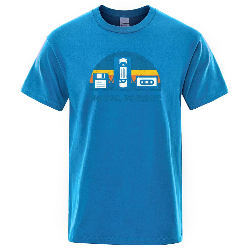 Never Forget Sarcastic Graphic Music Funny Printed T-Shirt Loose Oversize Tshirt Casual Breathable Short Sleeve Clothing