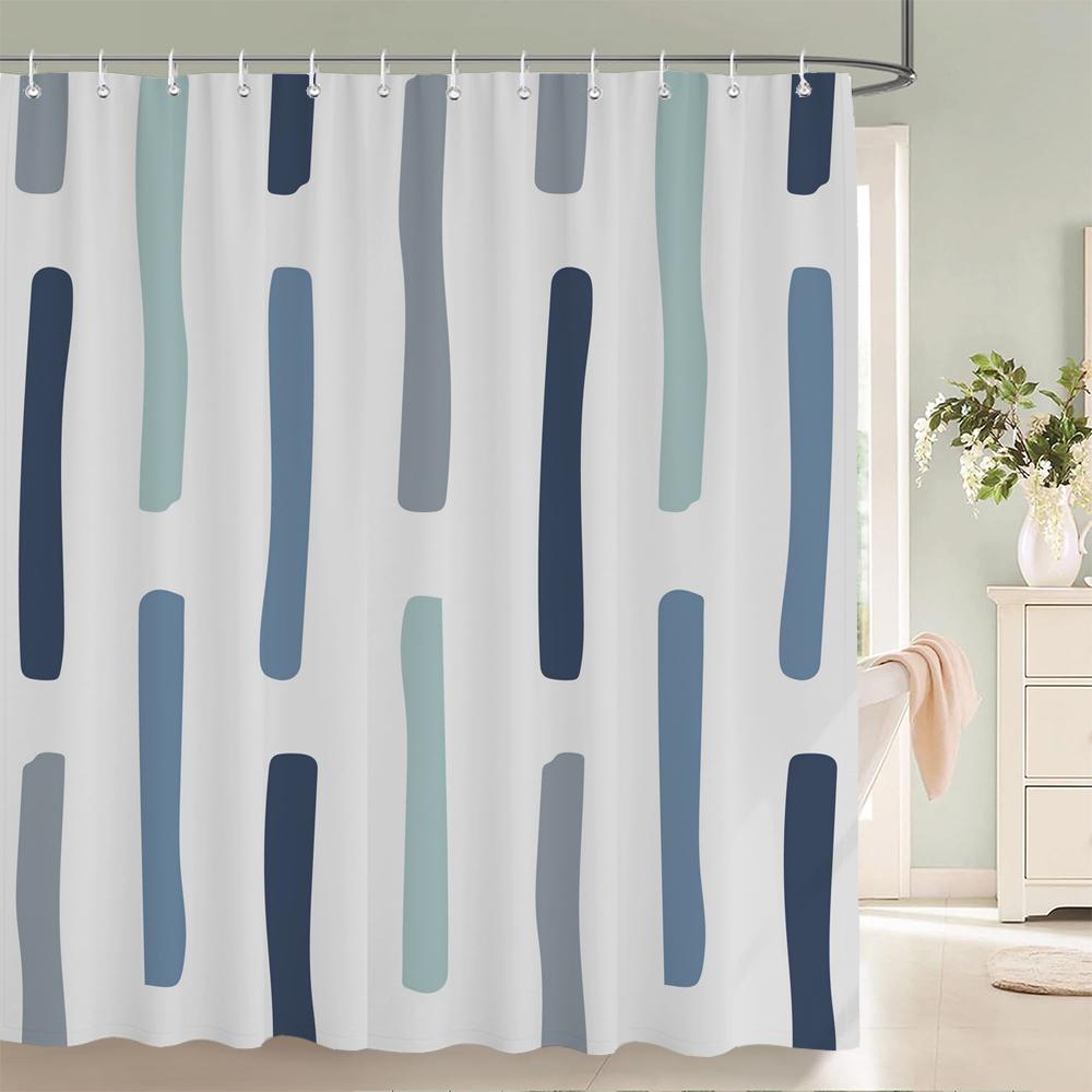 Simple style Flowers and Leaves Printed Shower Curtain Polyester Geometry Waterproof Bathroom Curtain Home Decoration With Hooks