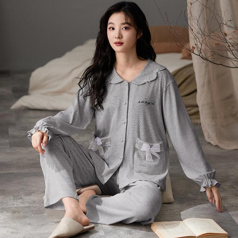 Autumn Satin Sleepwear Pajamas Long Sleeve Pajamas Sets for Women Nightwear Set Young Girl Pajama Set Casual Homewear