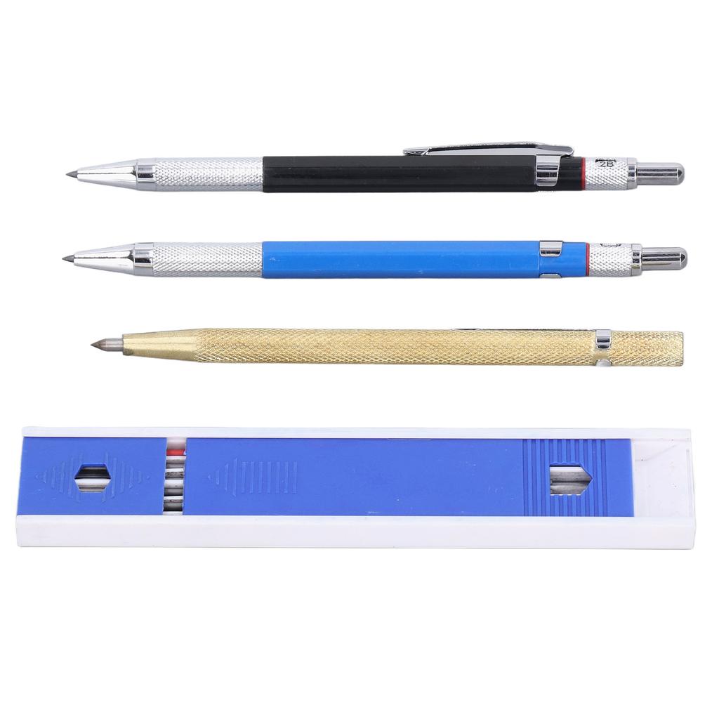 Carpenter Pencil Mechanical 2.0mm Marking Scriber Tool with Refills for Woodworking