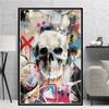 Абстрактные граффити Череп Холст Картины Красочные смешанные плакаты с этикетками и принты Настенные художественные картины для декора гостиной Cuadros