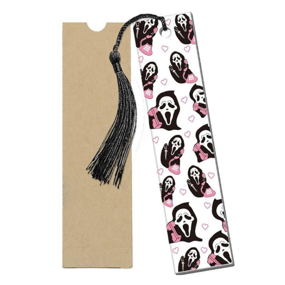 5pcs Page Holder Halloween Bookmarks square Halloween Decoration Clear Rectangle Bookmark  Student