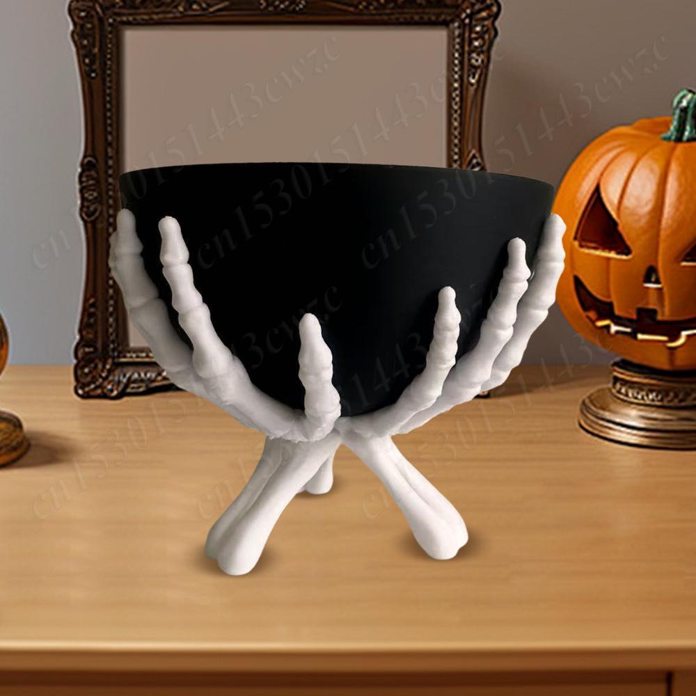 2025 Halloween Candy Bowl Multifunctional Gothic Skeleton Hands Storage Holder Detachable Halloween Organizer Home Decorations