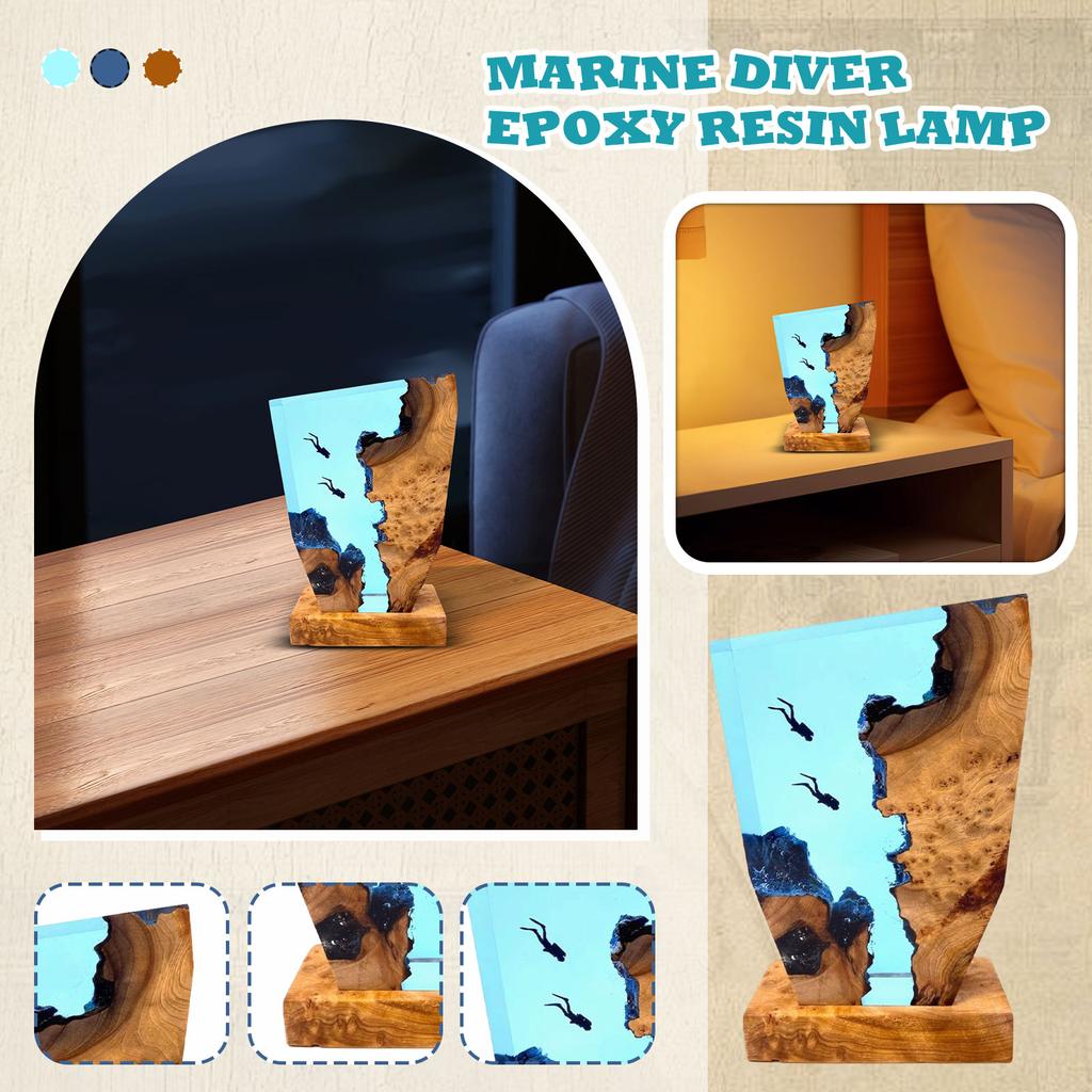 Resin Lamp | Ocean Diver Epoxy Resin Lamp | Christmas Gift