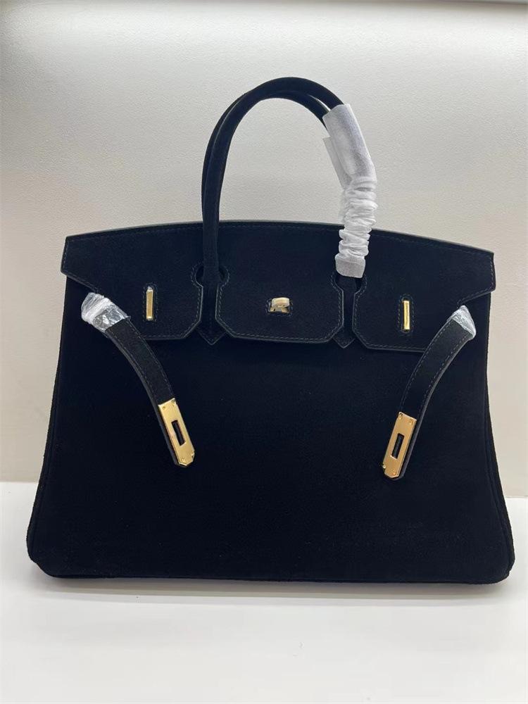And New Genuine Leather Women's Bag Frosted Leather Suede Leather Platinum Bag Hand-held Single Shoulder Diagonal Cross Bag