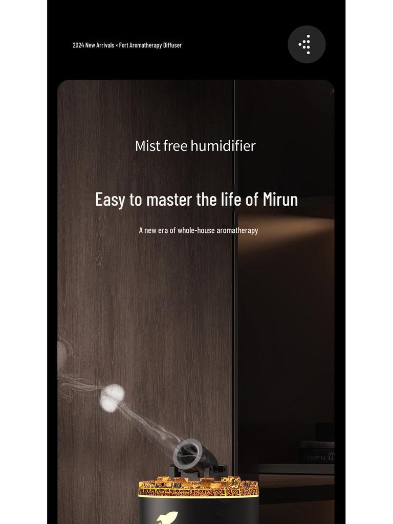 2024 Аромадиффузор и увлажнитель с цветной имитацией пламени и кольцами дыма