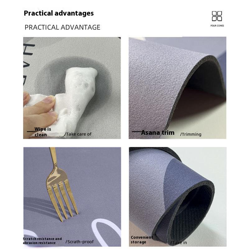 Милый коврик для пола с кошачьей лапкой, серый и белый, в стиле инс, кухонный, быстросохнущий, водопоглощающий коврик для пола, нескользящий, забавный домашний декор