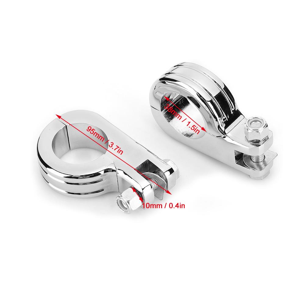 38mm 1.5in   Foot Rest Footpeg Mounting P Clamp Motorcycle Accessory Fit for  (Black )