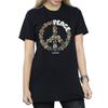 Woodstock Womens/Ladies Floral Peace Cotton Boyfriend T-Shirt