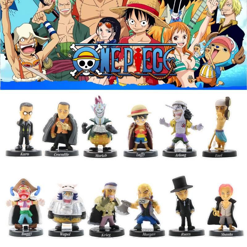 Набор аниме фигурок One Piece Луффи Рыжеволосый Шанкс Багги Мория и Брук Модели