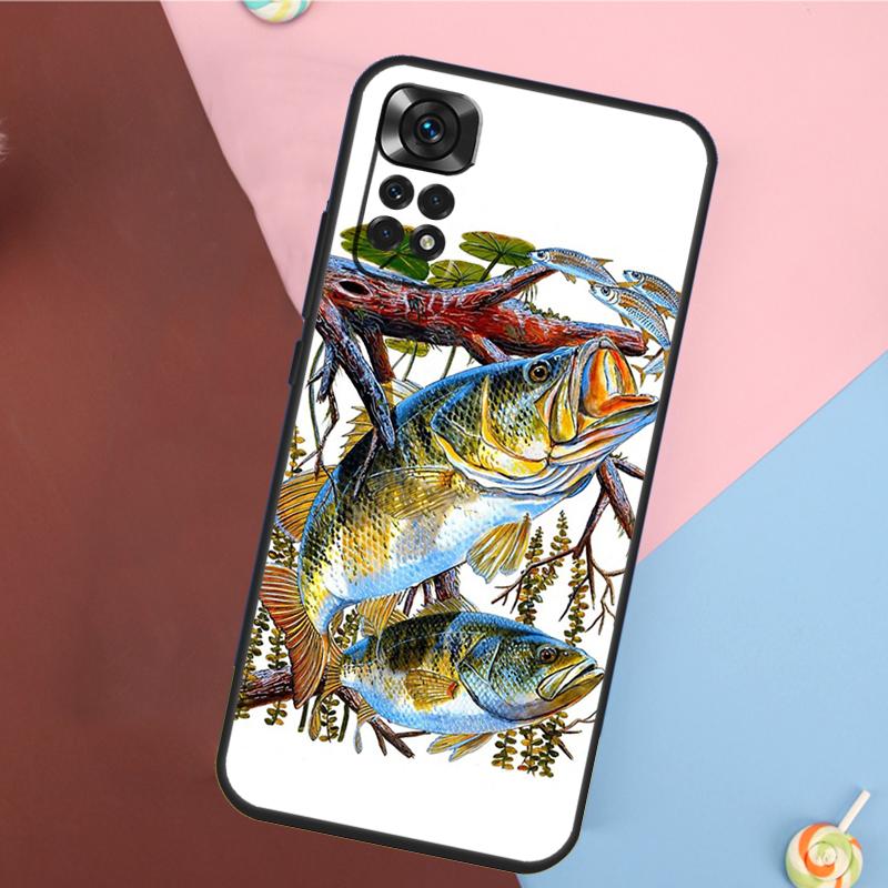 Чехол для рыбалки на басса для Xiaomi Redmi Note 14 13 12 9 10 11 Pro 9S 10S 11S 12S Redmi 14C 10C 12C 13C