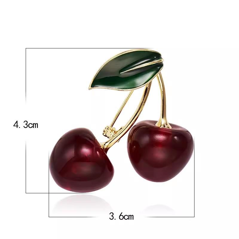 Красная вишня брошь женская высокого класса роскошь темперамент свитер пальто пуговицы костюм корсаж булавка аксессуары