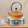 Stainless Steel Tea Warmer: Candle Heated Base for Brewing and Warming Tea