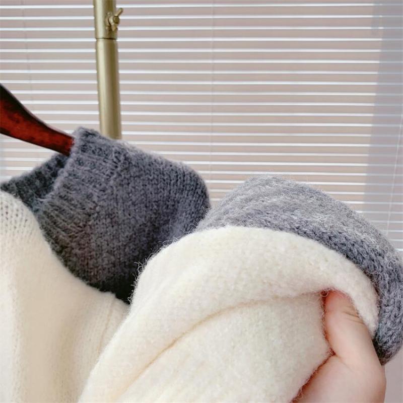 Японский свитер в стиле ретро, ​​женский осенне-зимний новый корейский свежий свободный верх, теплый толстый джемпер с круглым вырезом, вязаный свитер, топы