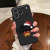 Чехол для iPhone XR 17Air 15 16 14 Plus XS Max 7 8 13 12 11 17 Pro Max Черный Мягкий Чехол для Телефона Рождественская Шапка Милый