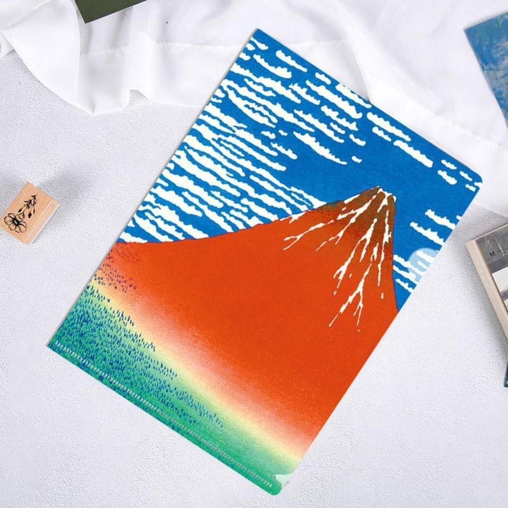 Папка-презентация Папка L-образной формы Серия «Забавные известные картины» Документы Органайзер для бумаги Сумка для хранения Папка для файлов A4 Настольный