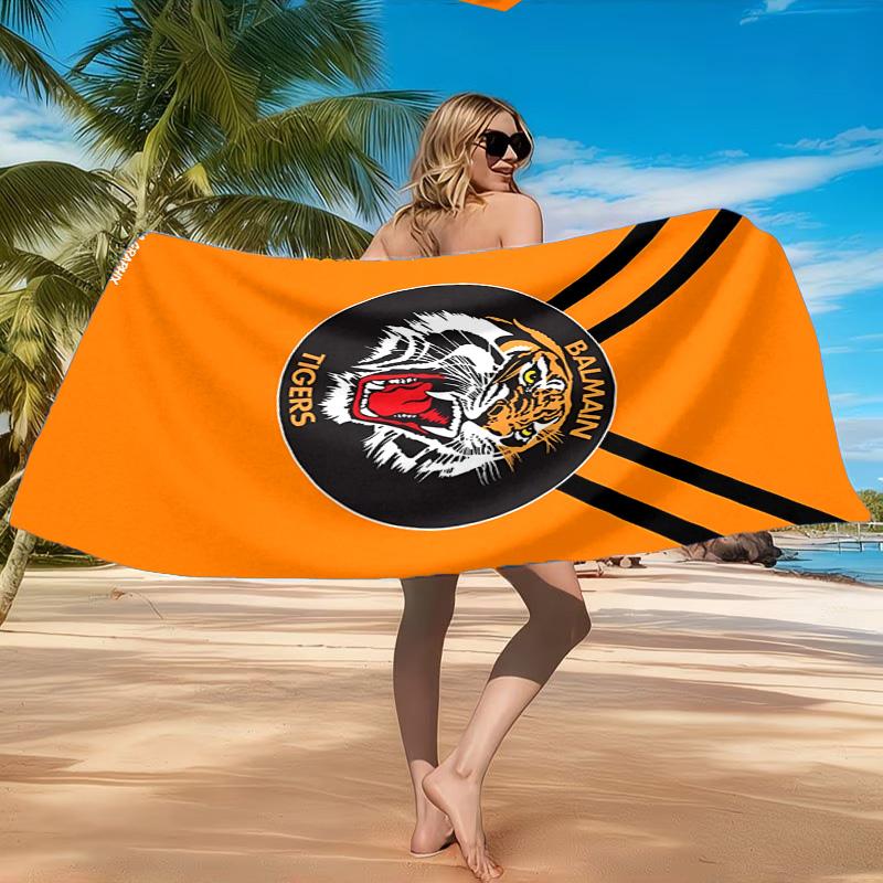 Wests Tigers Roar Strength And Pride Beach Towel, Quick-drying, Easy to Care for, Suitable for Both Fitness and Beach Vacations,Sports Essential