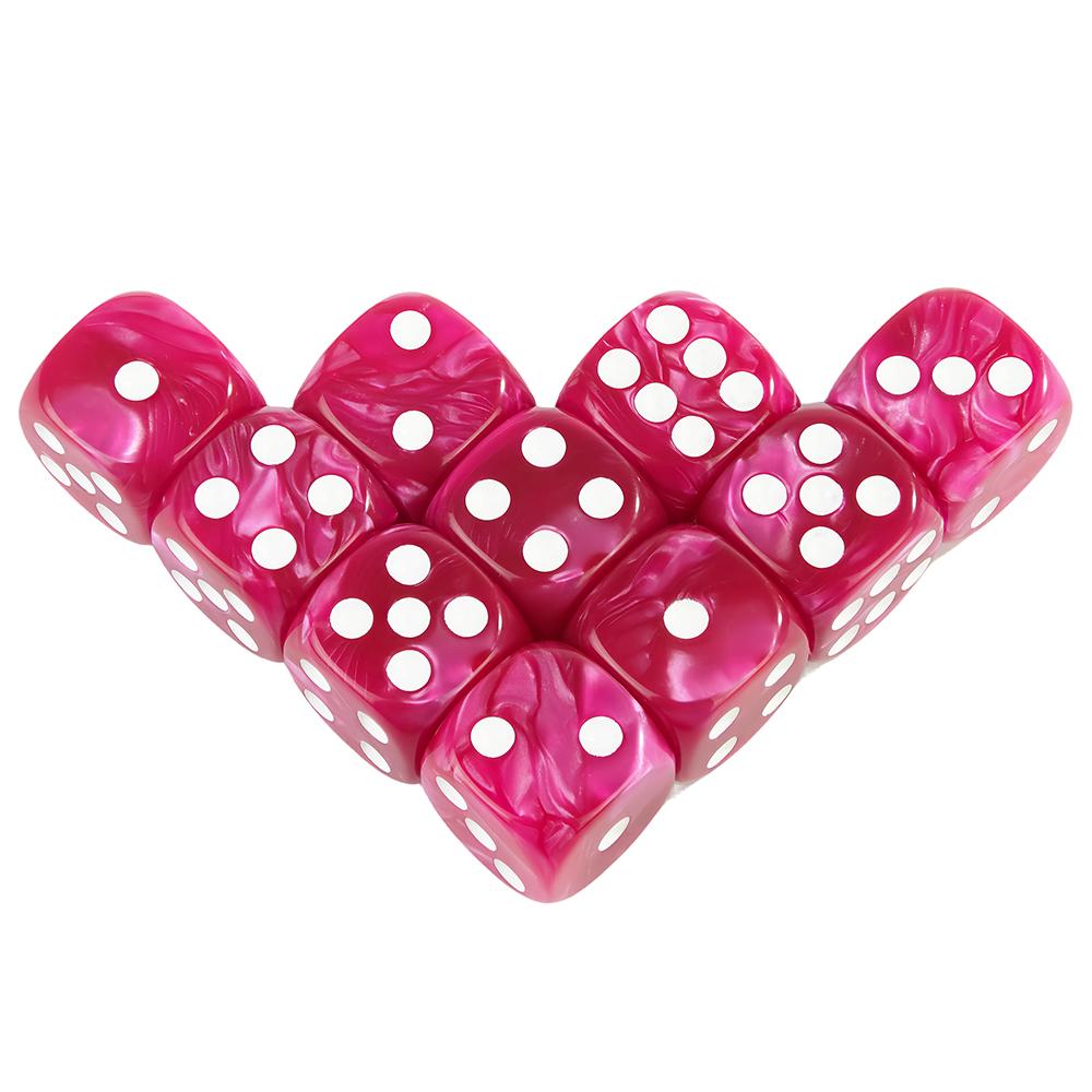 16MM Round Corner Game Dice Set 6-Sided Marble Acrylic Dices for Tabletop Game Gambling Entertainment Party