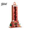 Festive Home Window Decor Wooden Christmas Advent Calendar, Chimney-Shaped 24 Day Countdown Decoration with Themed Crafts Santa Claus Figurine