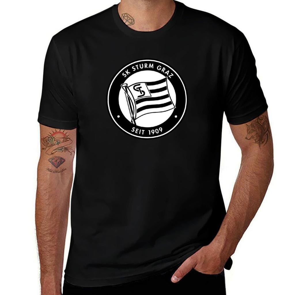Sk Sturm Graz Грац из Австрии Черные Спортивный клуб Puntigamer Sturm Graz Футболка