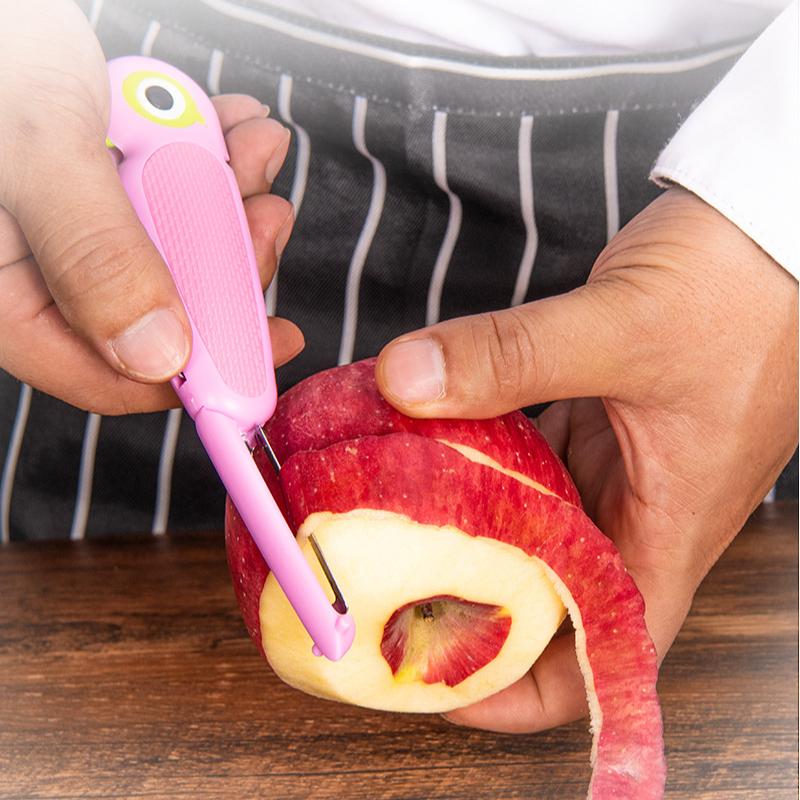 Cute Cartoon Ceramic Cutter Folding Fruit Knife Kitchen Kids Auxiliary Knives Mini Portable Sharp Knife Peeler