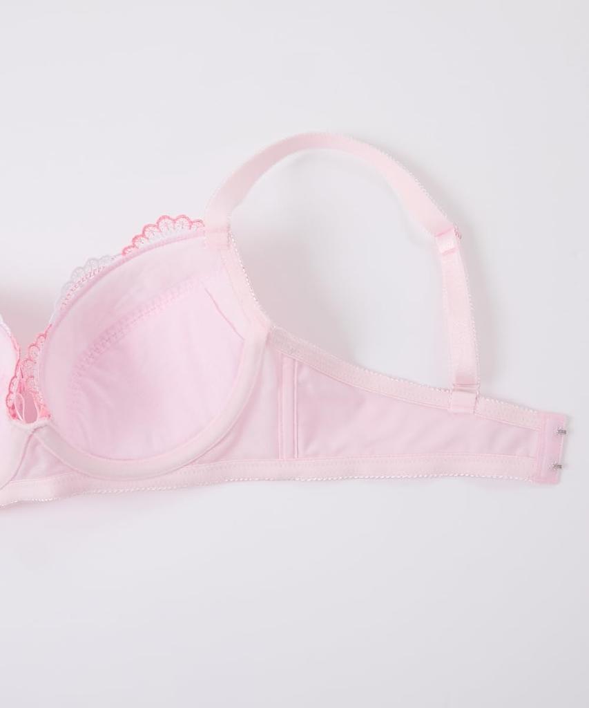 Nissen Innerwear Small Floral Embroidered Bra and Panties Set (5-Piece Set) (Feminine Colors) C75/L