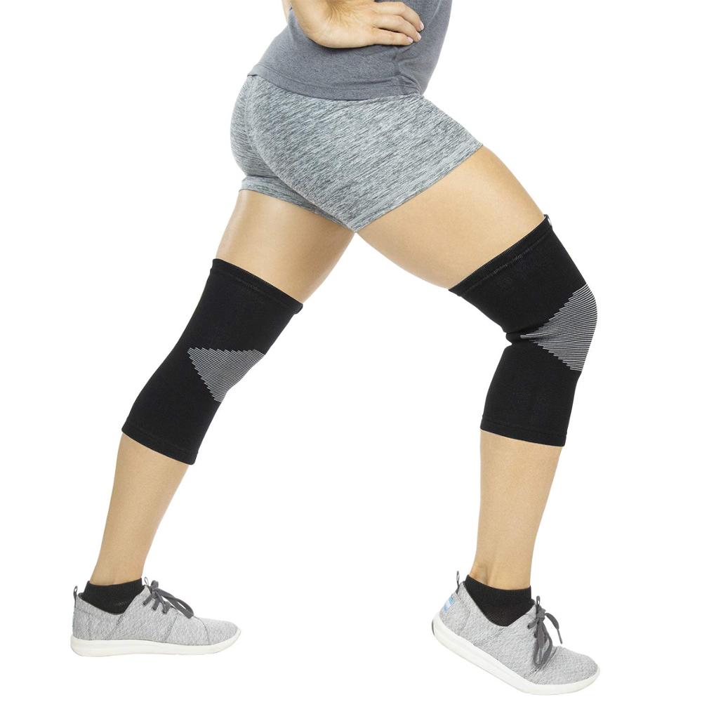 Bamboo Charcoal Soft Knee Support (Pair)-Breathable Lightweight Compression Sleeve for Arthritis Tendonitis & Running #ZTHX