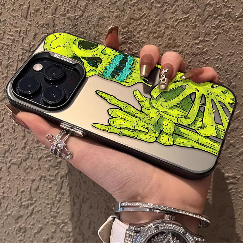 Розово-зеленый чехол-череп для Xiaomi POCO X7 X6 X5 X3 NFC F7 Ultra F6 F5 Pro F4 F3 GT M5S C65 C75 M3 M4 M5S M6 Pro 4G 5G Etui