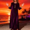Женское бархатное платье Осеннее повседневное с круглым вырезом и длинными рукавами Платье макси свободного кроя для гостьи на свадьбу Коктейльное вечернее платье