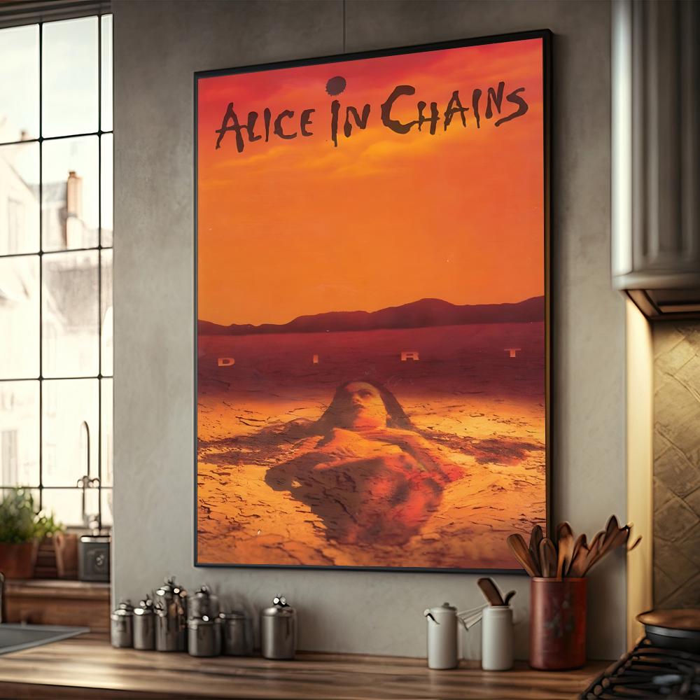 Ретро Музыка Alice In Chains Плакат Домашний Декор Высококачественная Крафт-бумага Плакат Настенная Живопись Кабинет Домашний Декор Гостиной