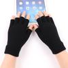 Black Short Half Finger Fingerless Knit Gloves Solid Color Half Finger Knitted Mitten Autumn Winter Outdoor Motor Driving Gloves