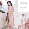 Xiangying Floral Print V-Neck Midi Dress