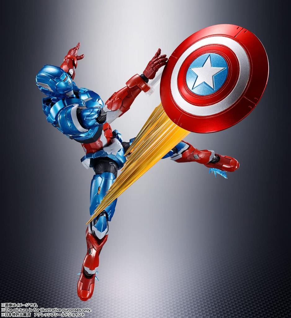 TAMASHII NATIONS Captain America On 155mm Painted Movable Figure S.H.Figuarts (Tech Avengers) Approx. PVC&ABS&Diecast