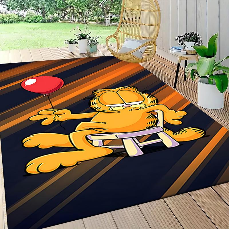 1Pc Garfield'S Cozy Nap Carpet Rug Customizable Soft Washable Antislip Home Living Room Sofa Mats Personalized Rug 091776