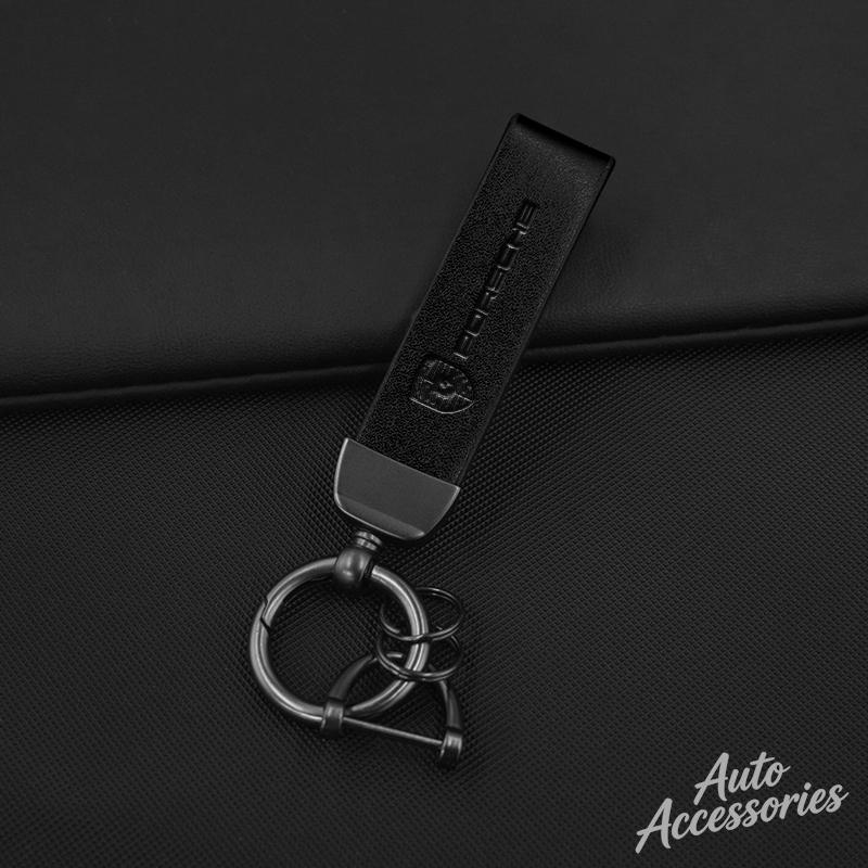 Car Keychain Key Chain Ring Pendant Lanyard Men Gifts For Porsche Cayenne Panamera Macan 911 718 Taycan Boxster Cayman Accessory