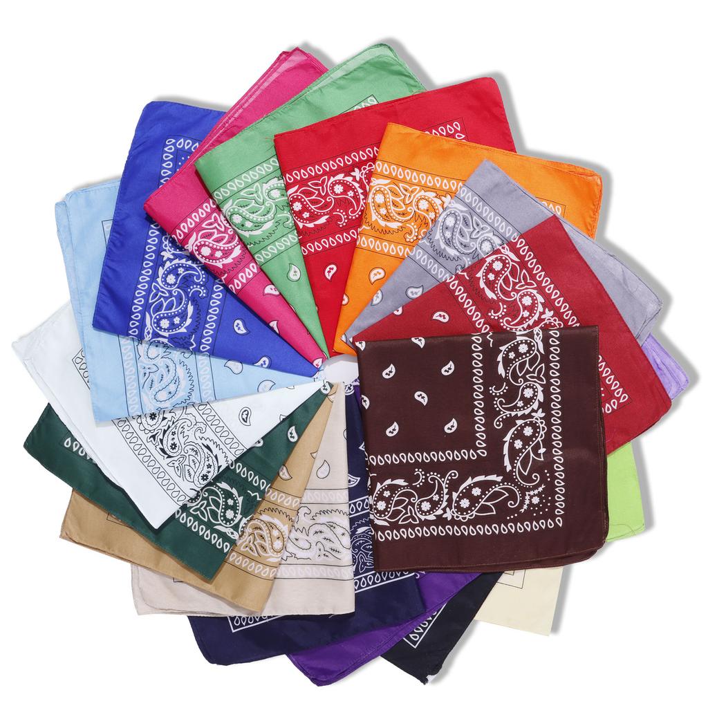 1Pc Paisley Cashew Flower Square Scarf Hip Hop Outdoor Riding Bandana Headscarf