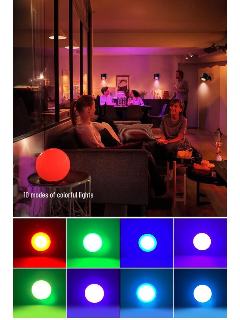 Вращающийся на 360° RGB магнитный настенный светильник с датчиком движения и пультом дистанционного управления
