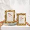 Vintage Resin Photo Frame With Gold Embossed Rose Pattern For Christmas And Anniversary Gifts