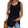 Womens Casual O Neck Loose Solid Color Sleeveless Top T-shirt  Summer Tank Tops For Women Tank Camisole Sleeveless Basic Solid Tops