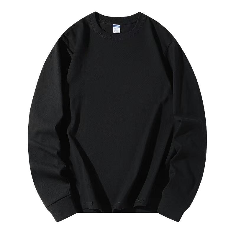 Весенне-осенняя мужская хлопковая футболка с длинным рукавом, мужская весенне-осенняя версия, трендовая 100% хлопковая нижняя часть рубашки с принтом сверху