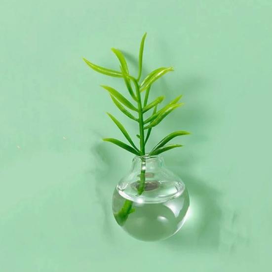 Мини стеклянная ваза магнит на холодильник домашний офис кухонный шкафчик холодильник 3D миниатюрная ваза для цветов магнитное украшение орнамент