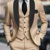 2025 Формальный Элегантный Мужской Костюм Пиковый Лацкан Тройка Пиджак Жилет И Брюки Смокинг Костюмы для Мужчин для Свадебного Платья Вечерней Вечеринки
