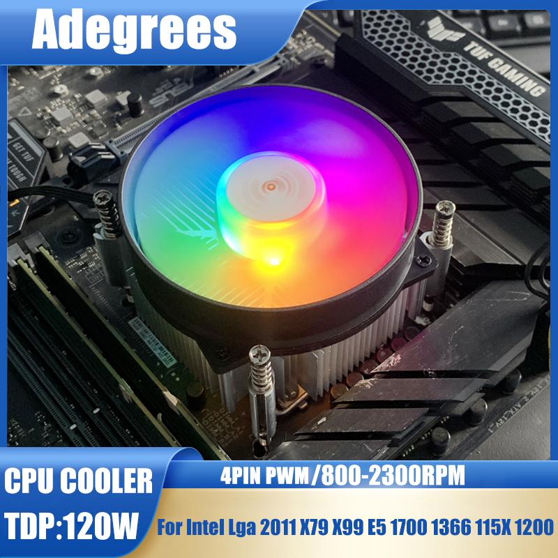 Воздушный кулер для процессора 4-контактный Медный сердечник 90 мм RGB Охладитель процессора ПК для Intel 1150/1151/1155/1156/1700/1200/1366/2011/2011-3/X99/X79