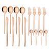 Mirror Finish Rose Gold Plated Stainless Steel Flatware Set Copper Silverware Set Rose Gold Spoon Color Cutlery Set